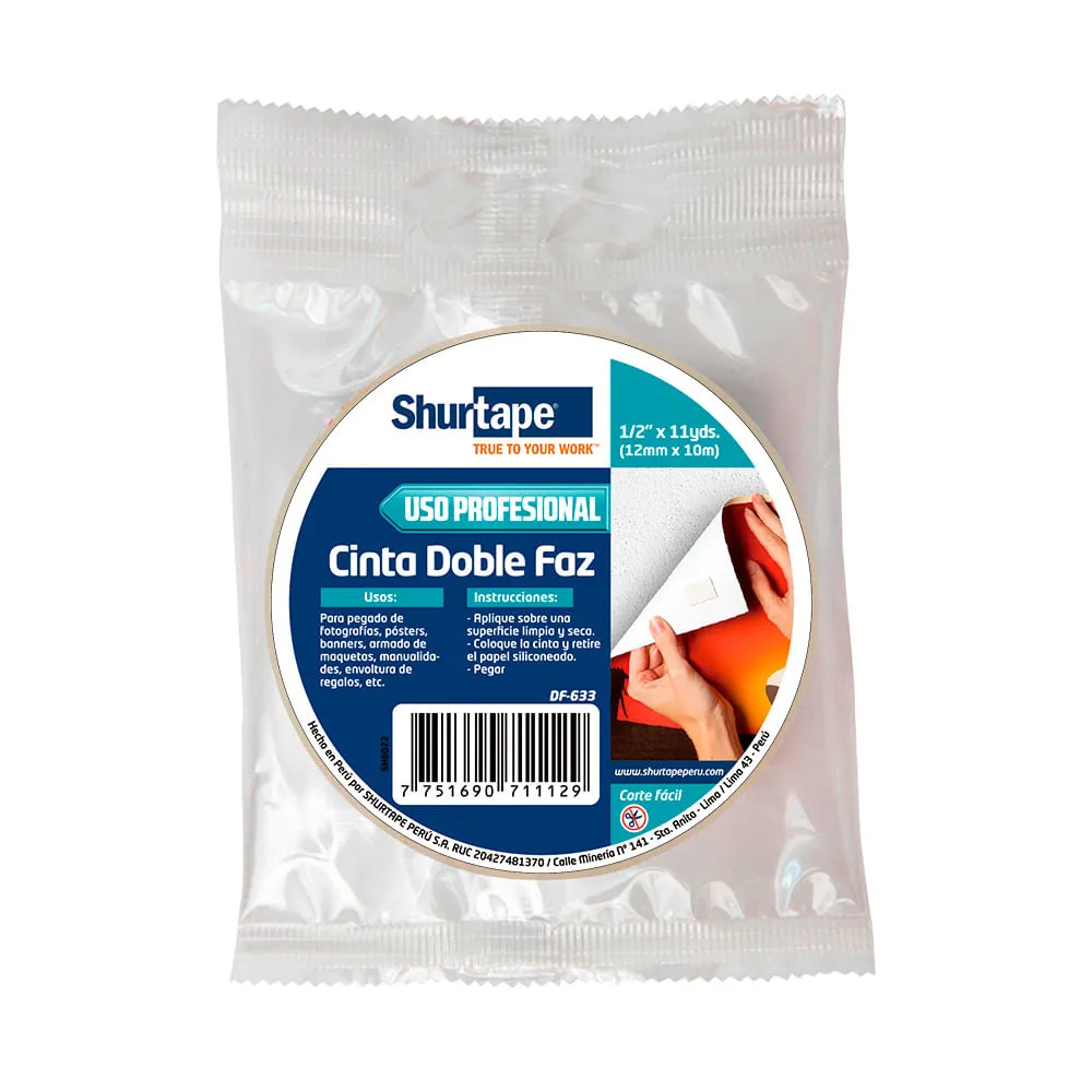 CINTA DOBLE FAZ MULTIUSOS DF-622C SHURTAPE - Imagen 2